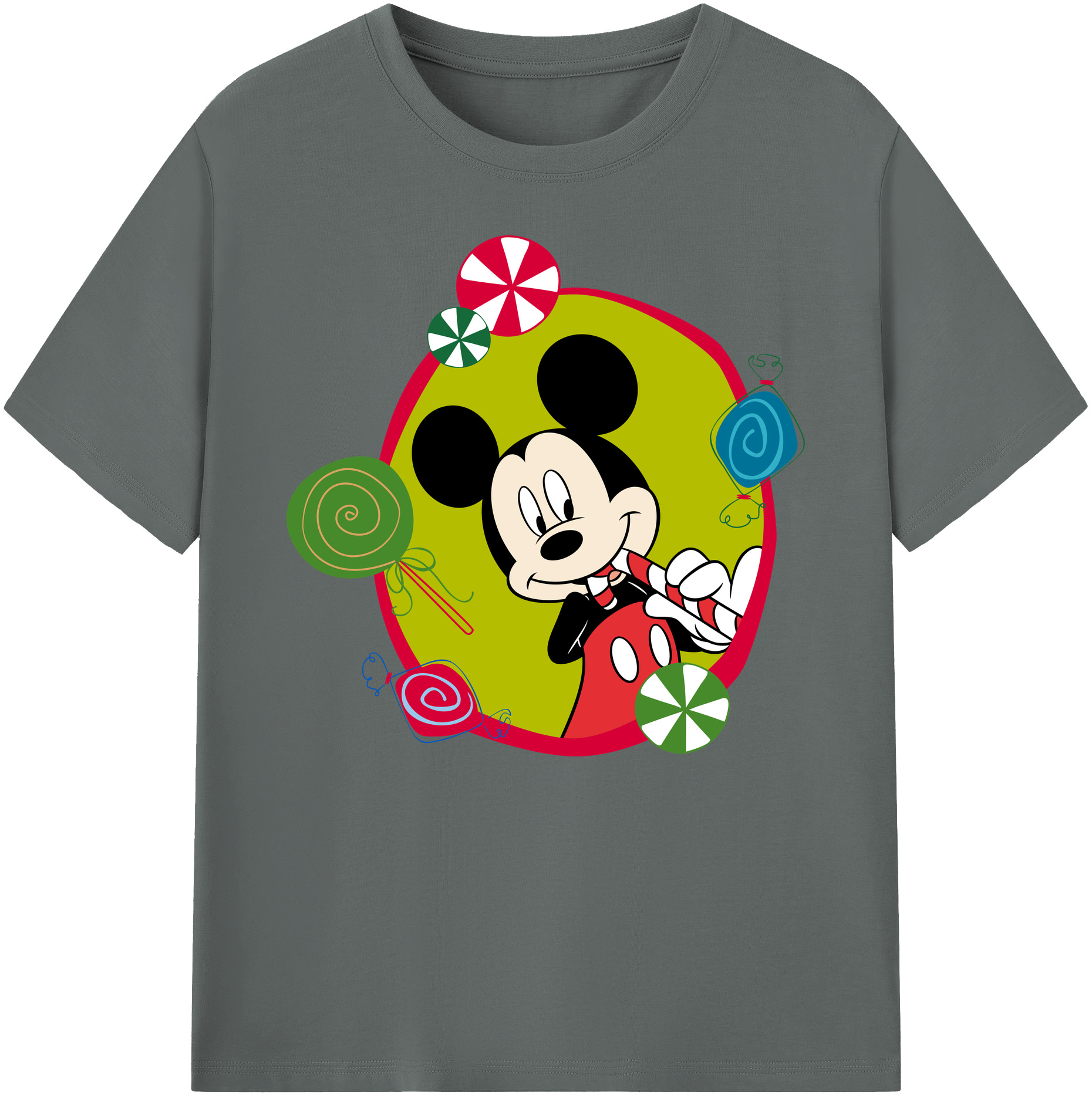 ミッキーマウス Mickey Mouse 綿100％ メンズ半袖Tシャツ｜肌触りやわらか＆通気性